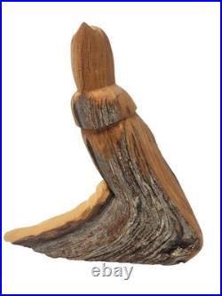 Vintage Wooden Hand Carved Leonard Salazar St. Francis Sculpture 13T 12L 6W