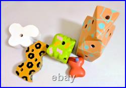 Vintage Zolo 2 Higashi Glaser Design painted wood sculpture toy game set in box