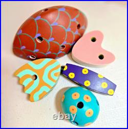 Vintage Zolo 2 Higashi Glaser Design painted wood sculpture toy game set in box