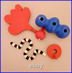 Vintage Zolo 2 Higashi Glaser Design painted wood sculpture toy game set in box