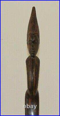 Vintage abstract hand carving wood man statuette