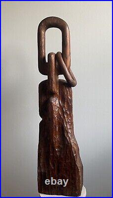 Vintage abstract wood sculpture