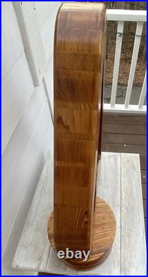 Vintage abstract wooden sculpture Bent Trianglesigned by Reid dated 1976