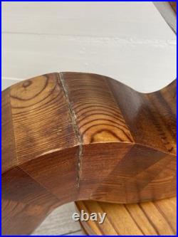 Vintage abstract wooden sculpture Bent Trianglesigned by Reid dated 1976 Vintage abstract wooden sculpture Bent Trianglesigned by Reid dated 1976