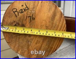 Vintage abstract wooden sculpture Bent Trianglesigned by Reid dated 1976