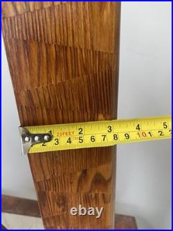 Vintage abstract wooden sculpture Bent Trianglesigned by Reid dated 1976