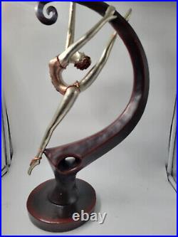 Vintage antique ART DECO ballerina dancer Sculpture WIth Wood 22 Rare