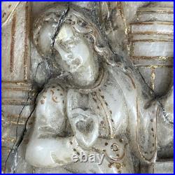 Vintage depiction of Mary being informed the immaculate conception wood frame