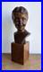 Vintage excellent sculpture wood bust girl, tabletop sculpture