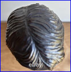 Vintage excellent sculpture wood bust girl, tabletop sculpture