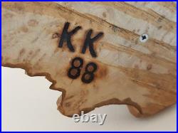 Vintage folk art hand carved wood sculpture old moonshiner man whiskey gun KK 88