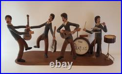 Vintage folk art wood carving The Beatles one of a kind iconic Ed Ambrose