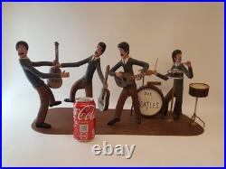 Vintage folk art wood carving The Beatles one of a kind iconic Ed Ambrose