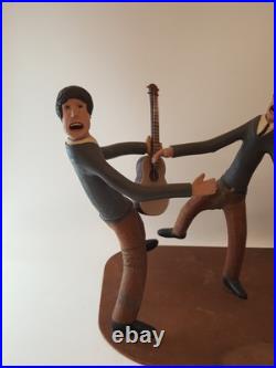 Vintage folk art wood carving The Beatles one of a kind iconic Ed Ambrose