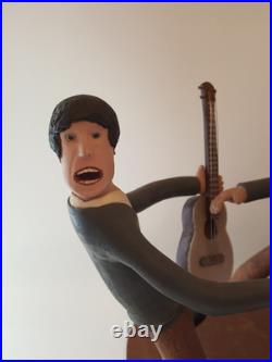 Vintage folk art wood carving The Beatles one of a kind iconic Ed Ambrose
