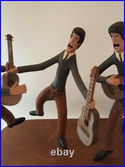 Vintage folk art wood carving The Beatles one of a kind iconic Ed Ambrose