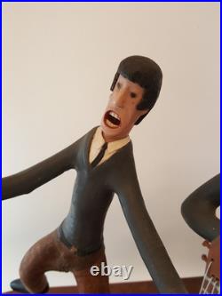 Vintage folk art wood carving The Beatles one of a kind iconic Ed Ambrose
