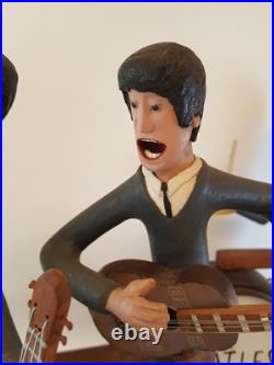 Vintage folk art wood carving The Beatles one of a kind iconic Ed Ambrose