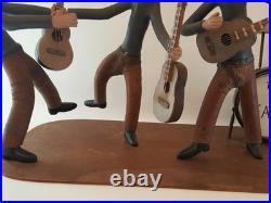 Vintage folk art wood carving The Beatles one of a kind iconic Ed Ambrose