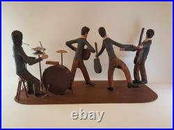 Vintage folk art wood carving The Beatles one of a kind iconic Ed Ambrose