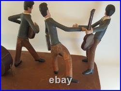 Vintage folk art wood carving The Beatles one of a kind iconic Ed Ambrose