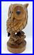 Vintage german black forest wood sculpture 1970's woodwork owl