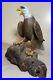 Vintage hand carved painted wood Folk Art bald eagle bird sculpture statue