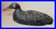 Vintage hand carved painted wood Folk Art black duck decoy sculpture figure