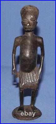 Vintage hand carved wood African man statuette