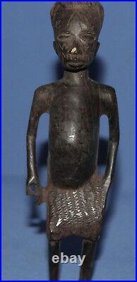 Vintage hand carved wood African man statuette