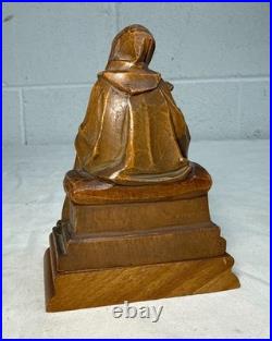 Vintage hand carved wood religious Virgin Mary baby Jesus statue sculpture art