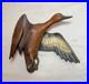 Vintage hand carved wood wall mount duck decoy mallard flying bird sculpture