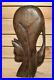 Vintage hand carving wood abstract cat statuette