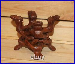 Vintage hand carving wood abstract figurine