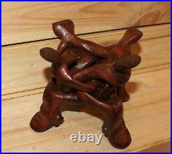 Vintage hand carving wood abstract figurine