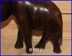 Vintage hand carving wood rhinoceros figurine