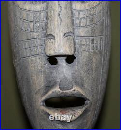 Vintage hand carving wood tribal wall decor mask