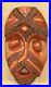 Vintage hand carving wood wall hanging tribal grotesque mask