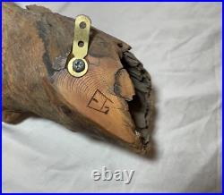 Vintage handmade EG carved wood silver wall fish mount trophy sculpture