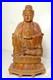Vintage intricate hand carved wood Balinese Guanyin Buddha statue sculpture art