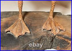 Vintage lifesize hand carved wood Folk Art mallard duck decoy sculpture statue