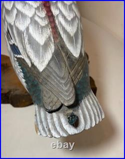 Vintage lifesize hand carved wood Folk Art mallard duck decoy sculpture statue