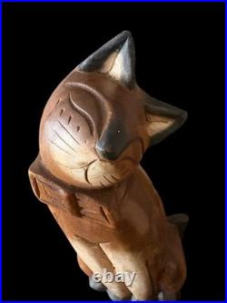 Vintage mCM Teak Wood Cat Sculpture