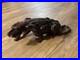 Vintage mid century Handmade Wooden Panther Sculpture