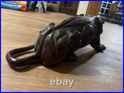 Vintage mid century Handmade Wooden Panther Sculpture