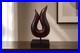Vintage mid-century-modern abstract wood sculpture of flame-like form 15.5 Tall