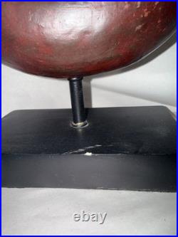 Vintage mid-century-modern abstract wood sculpture of flame-like form 15.5 Tall