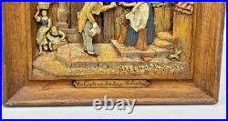 Vintage pair of french low relief sculptures 1970's german cities