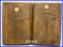 Vintage pair of french low relief sculptures 1970's german cities