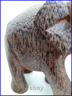 Vintage pair of wood elephants elephant sculpture wooden statue handcarved craft